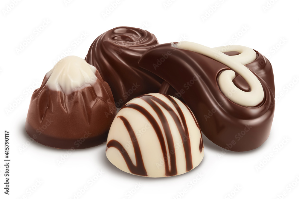 Chocolate candy isolated on white background with clipping path and full depth of field Chocolate candy isolated on white background with clipping path and full depth of field