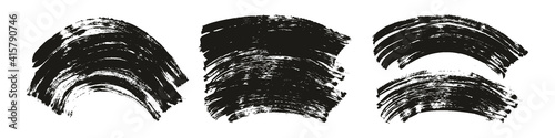 Flat Fan Brush Thick Curved Background High Detail Abstract Vector Background Extra Set 