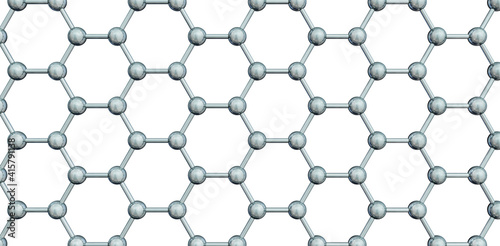 3d illustration. Metallized crystal lattice isolated on white background.