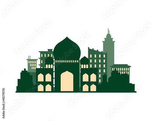 agra city architecture silhouette icon
