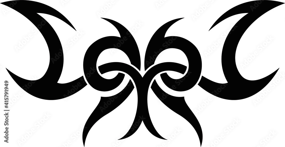 Vector symbol, ornament, tattoo. beautiful vector illustration. Drawings on the body, ancient symbols.	