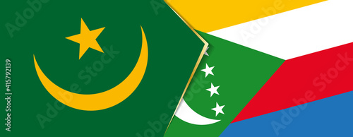 Mauritania and Comoros flags, two vector flags.