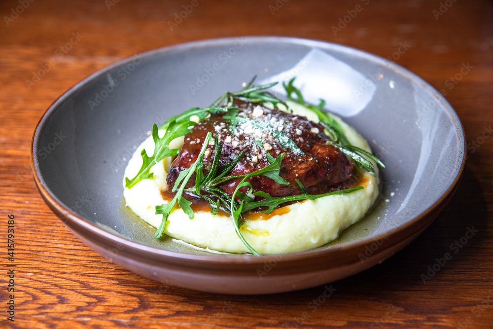 mashed potatoes with cutlet and herbs mashed potatoes with cutlet and herbs