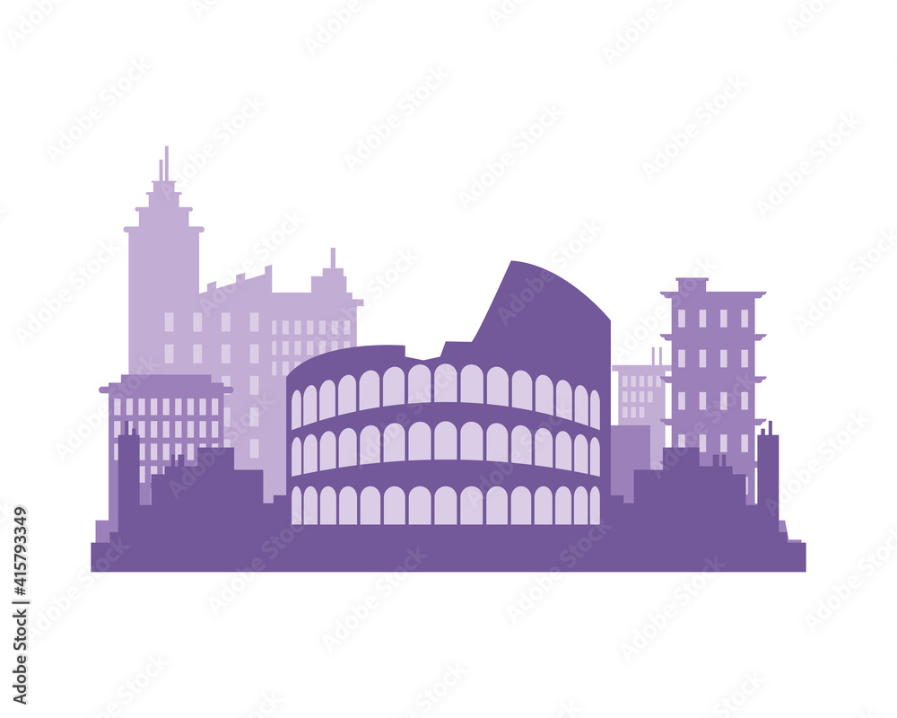 Naklejka premium rome city architecture silhouette icon