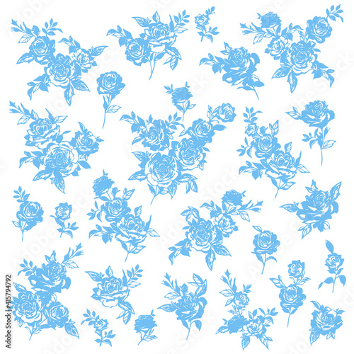 Beautiful rose illustration material collection,