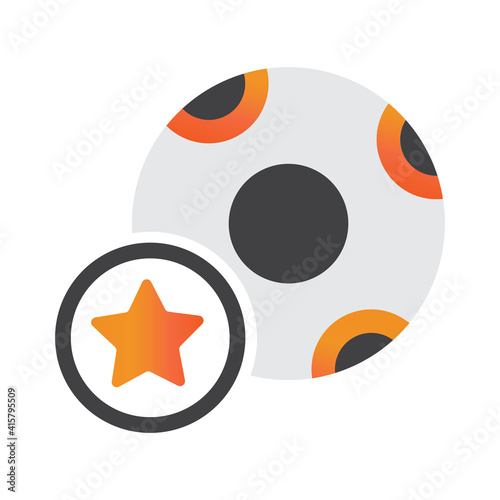 soccer ball star illlustration design. soccer ball star icon isolated on white background. ready use vector.