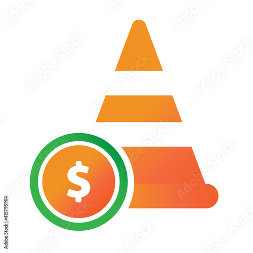 training cone finance illlustration design. training cone finance icon isolated on white background. ready use vector.