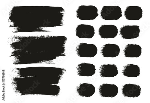 Round Sponge Thick Artist Brush Long Background & Straight Lines Mix High Detail Abstract Vector Background Mix Set 