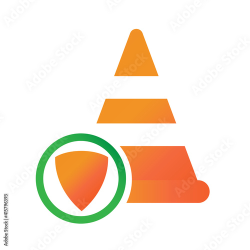 training cone defense shield illlustration design. training cone defense shield icon isolated on white background. ready use vector.