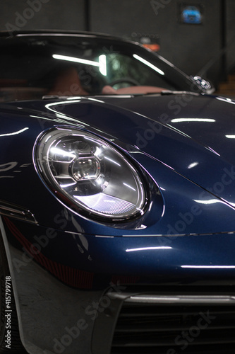 Car detailing series : Headlights. Glass coating © Make_story Studio