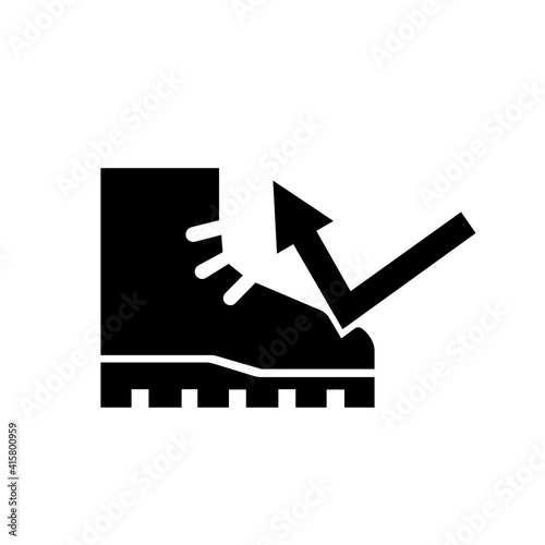 Steel Toe Shoes Black Icon, Vector Illustration, Isolate On White Background Label. EPS10