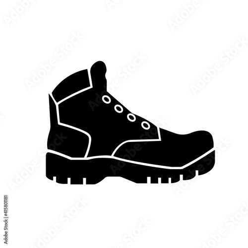 Closed Toe Shoes Required Black Icon, Vector Illustration, Isolate On White Background Label. EPS10