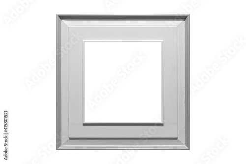 White wooden picture frame  isolated on a white background