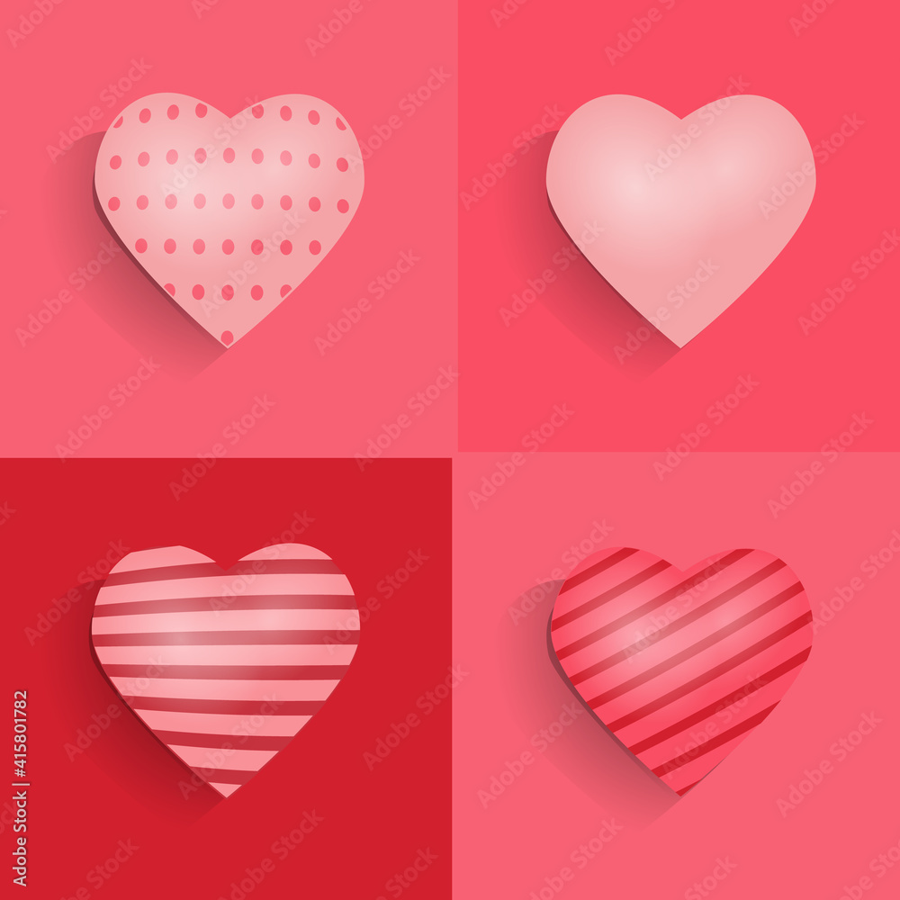 design bundle of hearts (Love) in vector shapes