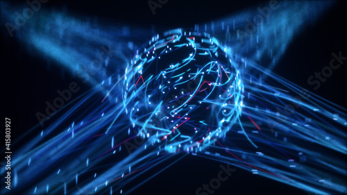 Photos 3d rendered illustration of Digital Network Traffic Concept 1