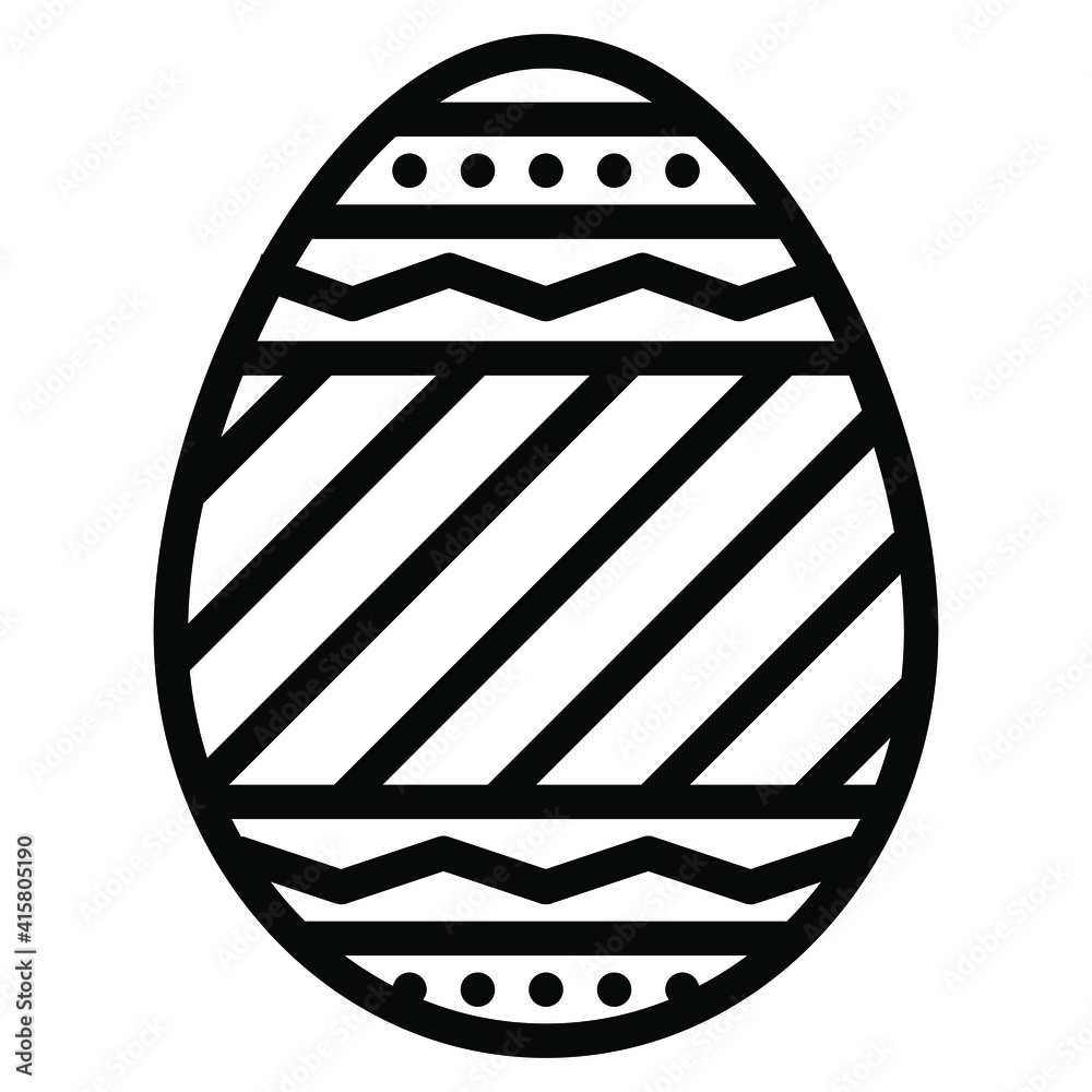 Easter egg linear icon. Decorative Easter egg with twill pattern , Vector illustration. Easter egg linear icon. Decorative Easter egg with twill pattern , Vector illustration.