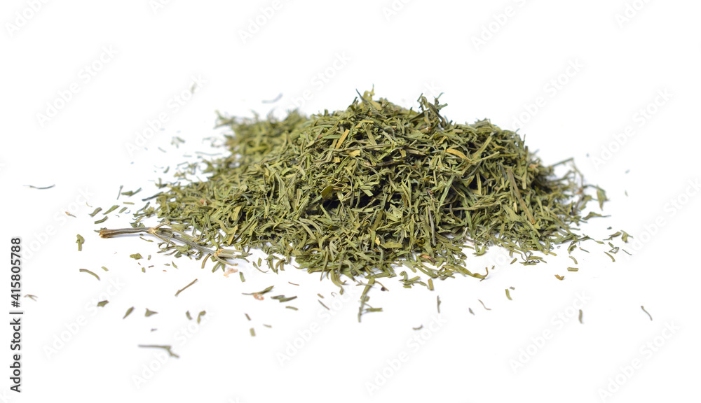 Dried green dill isolated on white background Dried green dill isolated on white background