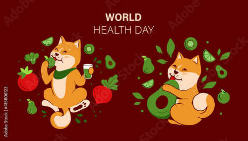 Collection of vector illustrations for world health day designs