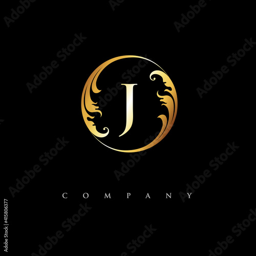 initial j logo with ornament