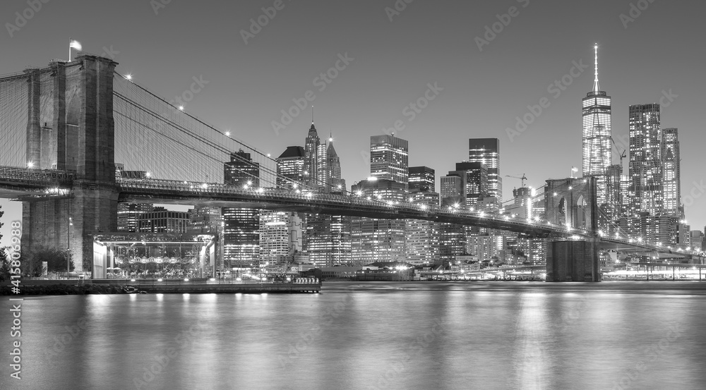 Brooklyn Bridge at Night, NYC