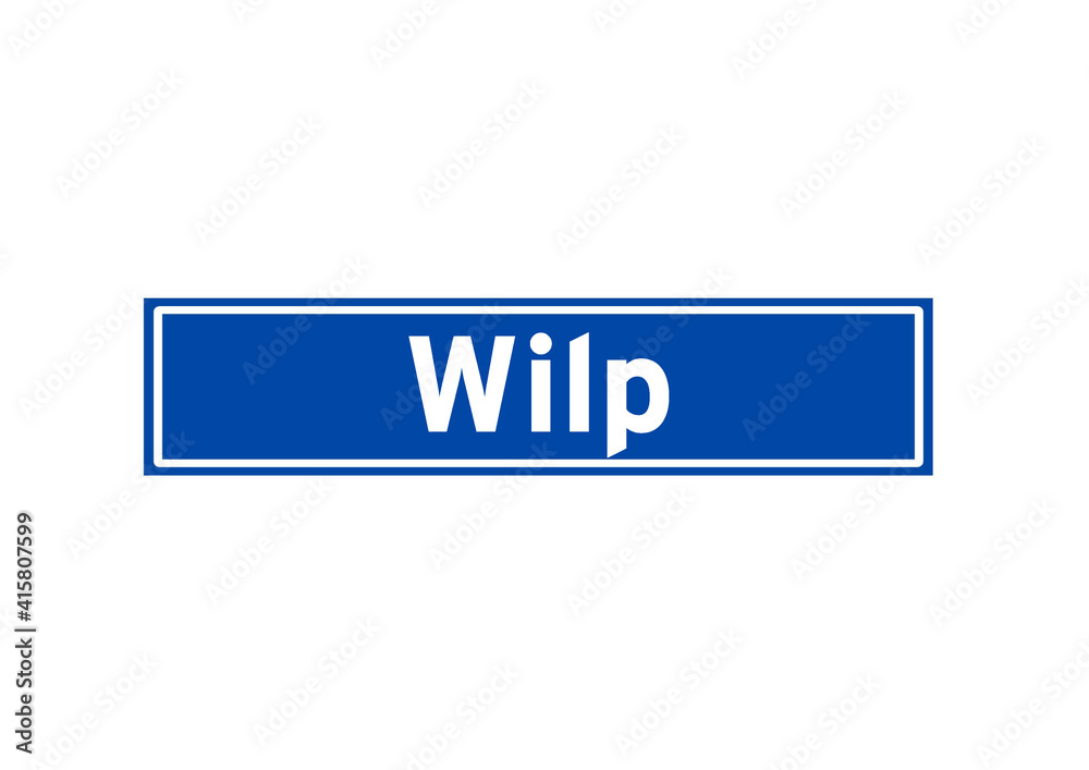 Wilp isolated Dutch place name sign. City sign from the Netherlands. Wilp isolated Dutch place name sign. City sign from the Netherlands.