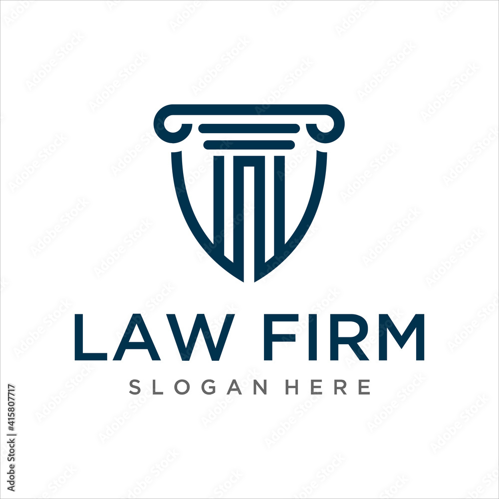 law firm with shield logo design template, vector illustration law firm with shield logo design template, vector illustration