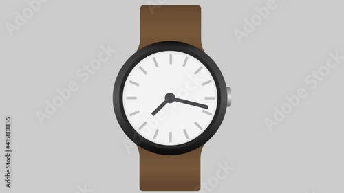 Clock Face Close Up in Time Lapse on white background. Clocks running fast. Animation of clock arrows walking fast clockwise.