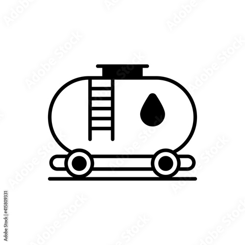 Oil Tank vector icon style illustration. EPS 10 file