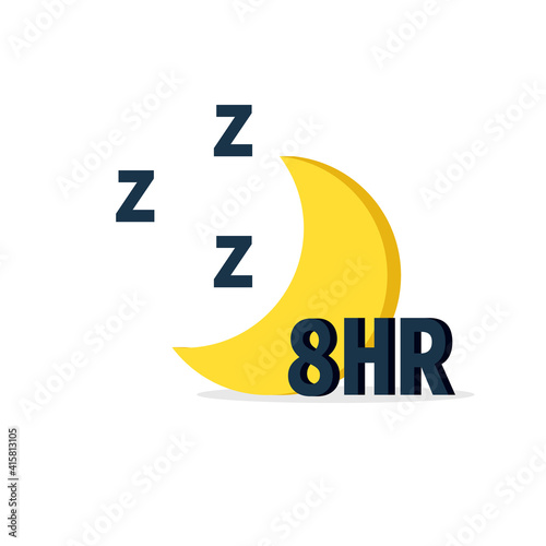 8 hours sleep icon. Clipart image isolated on white background
