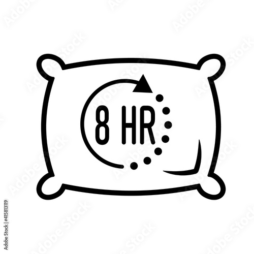 8 hours sleep icon. Clipart image isolated on white background