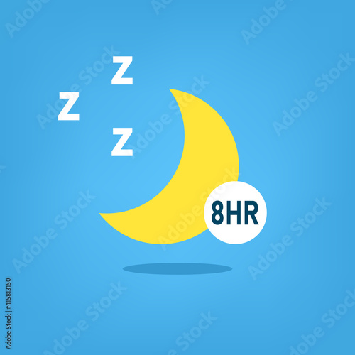 8 hours sleep illustration. Clipart image