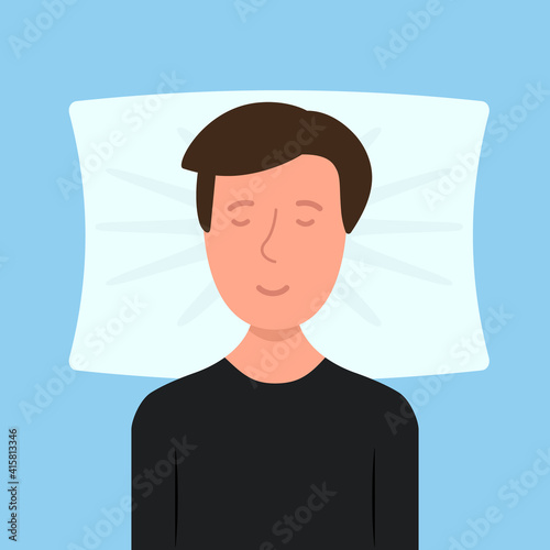 Sleeping man illustration. Clipart image
