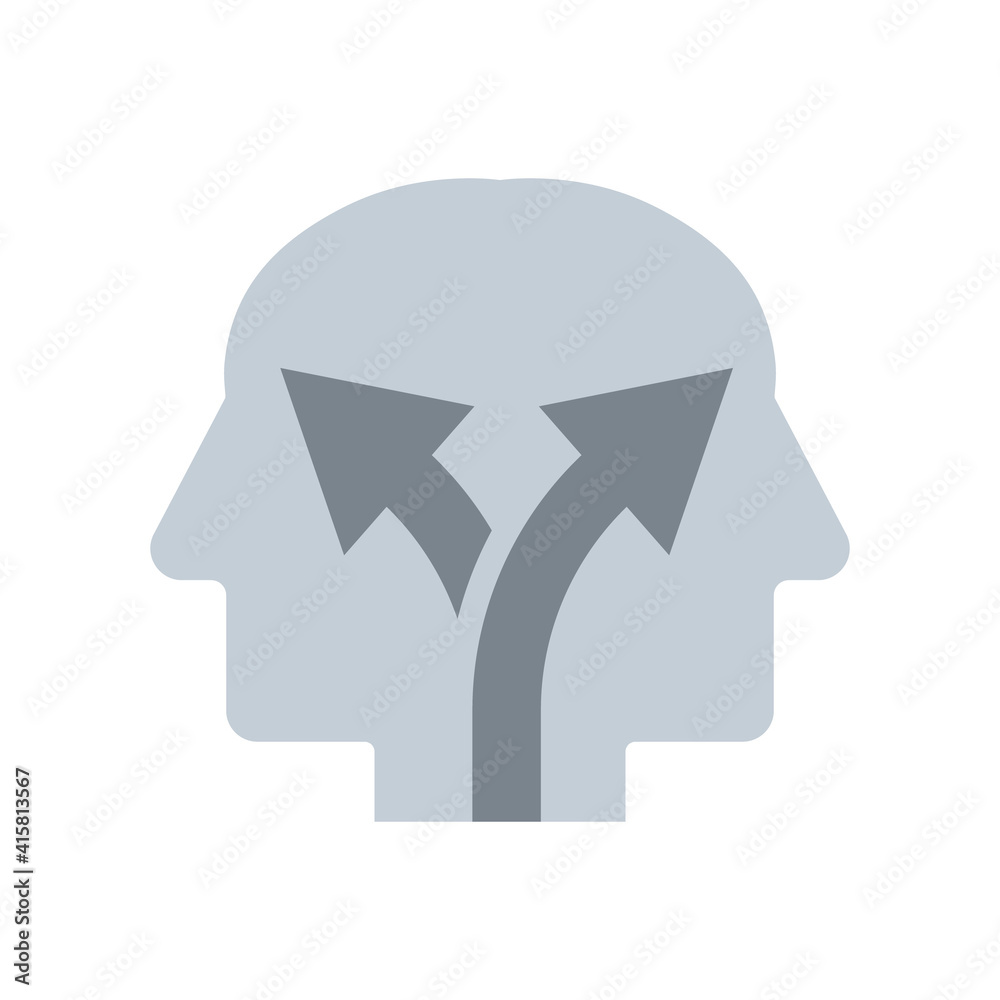 Split personality simple icon. Clipart image isolated on white background Split personality simple icon. Clipart image isolated on white background