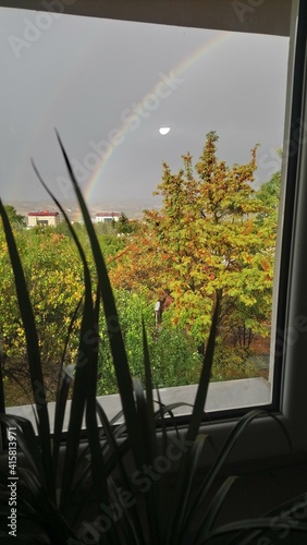 Rainbow from behind the window