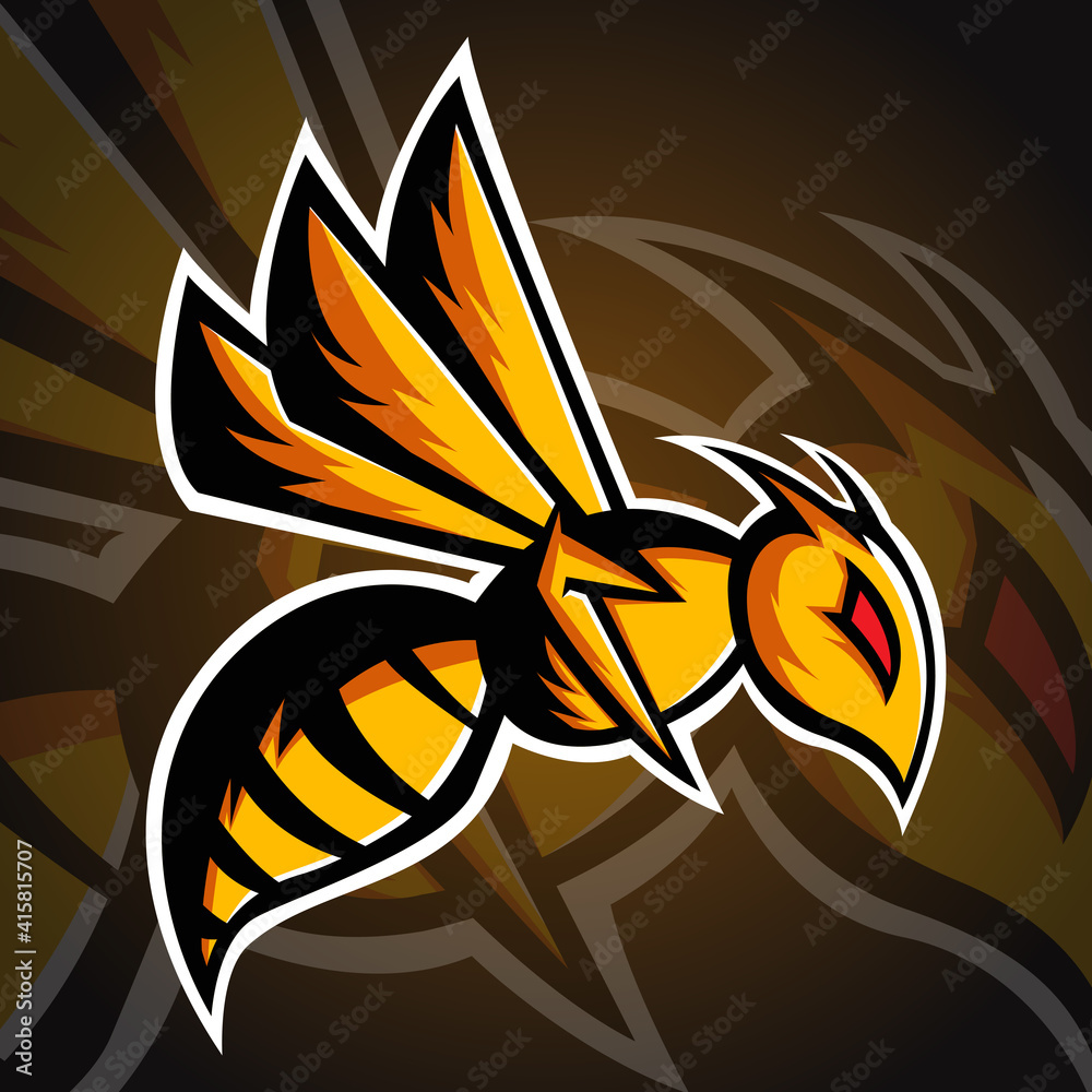 Bee / Hornet Mascot Logo, Bee / Hornet Esport Logo Template Stock