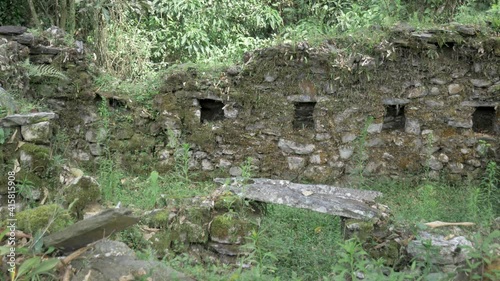 Huari culture, ruins in middle of jungle, Vilcabamba, part of the inca impire, peru Archeological site. photo