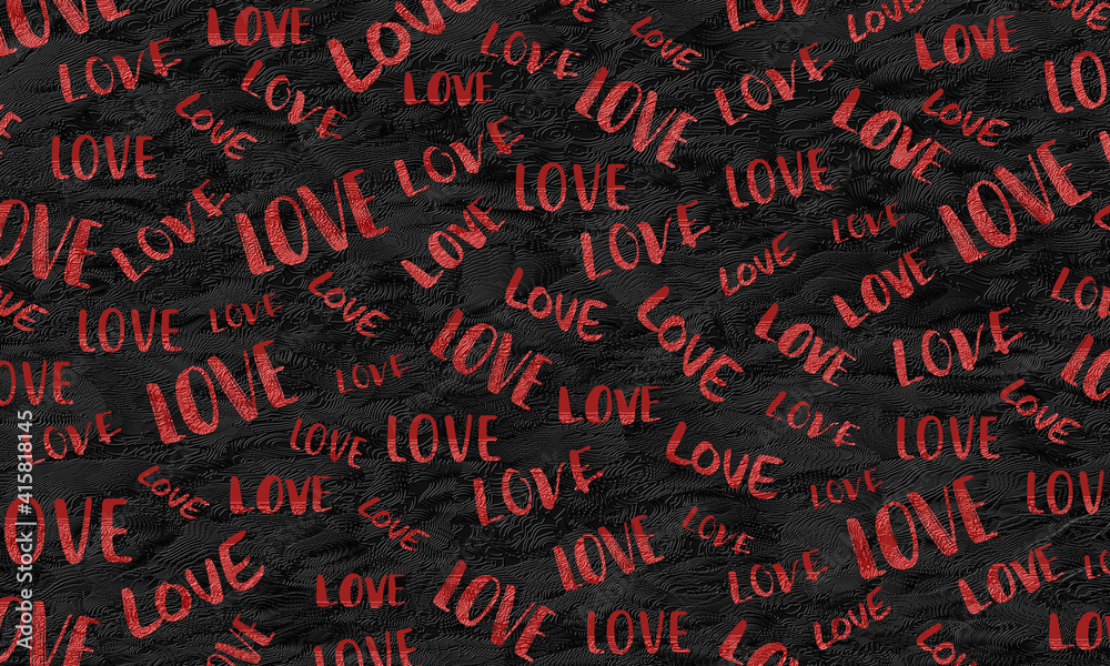 wavy pattern with the word love with different fonts. wavy pattern with the word love with different fonts.