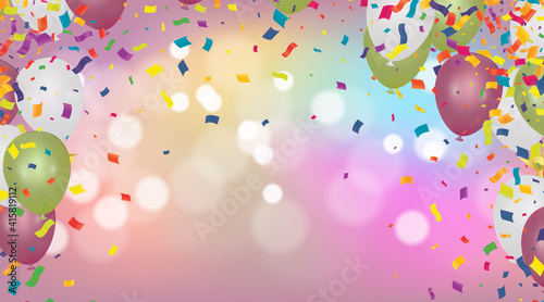 flying colorful balloons on a background  set collection of three different foreshortening