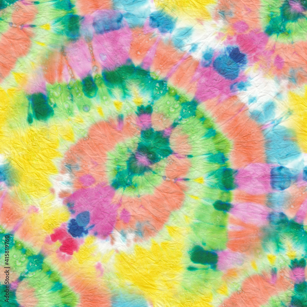 Tie Dye Background. Ethnic Print. Flowers Psychedelic Pattern. Mulicolor Hippie Prints. Graphic Texture. Mulicolor Batik. Watercolor Bohemian Tile. Bleach Dye.