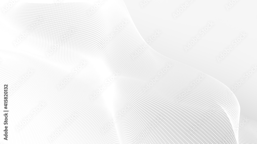 custom made wallpaper toronto digitalDot white gray wave light technology texture background. Abstract big data digital concept. 3d rendering.