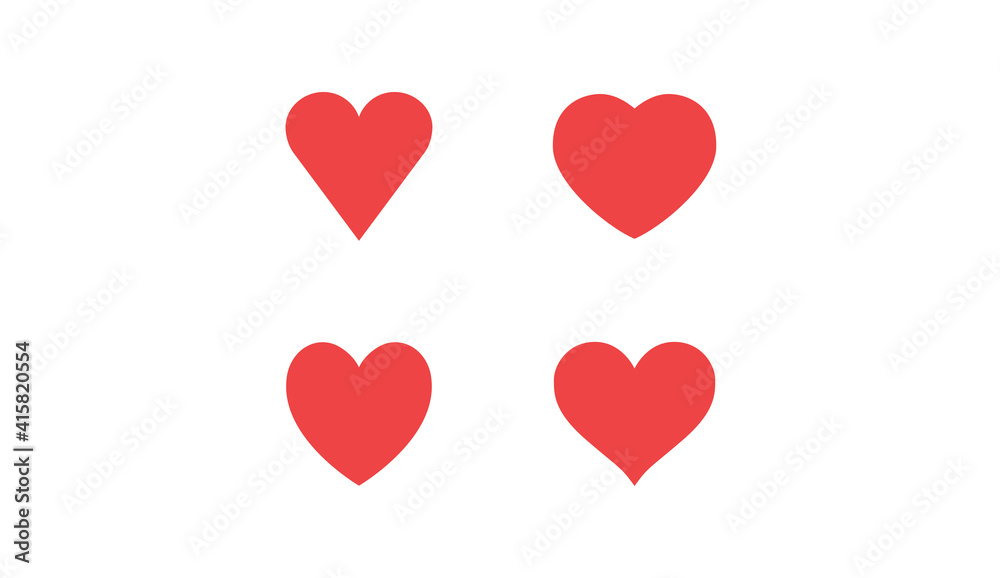 Heart icon collection. Valentine's day symbol. Hearts vector set.