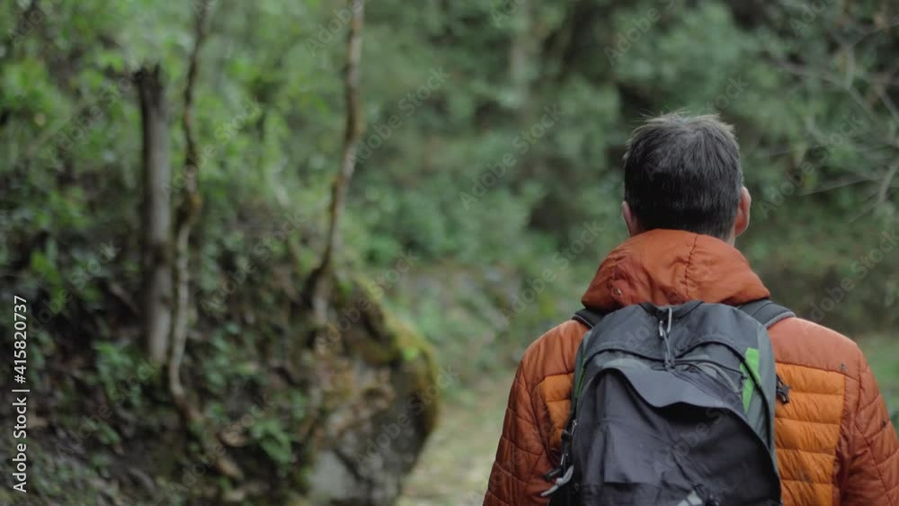 Male model with couple walking in the nature trail, road to vilcabamba, machu picchu. Male model with couple walking in the nature trail, road to vilcabamba, machu picchu.