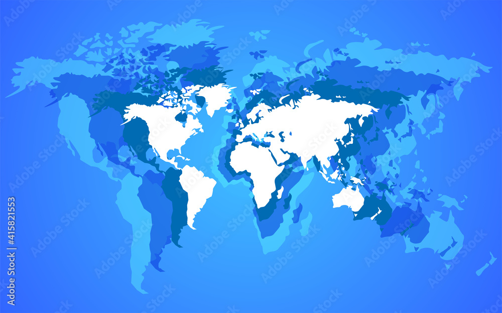 Abstract world map with overlaps. Vector illustration Abstract world map with overlaps. Vector illustration