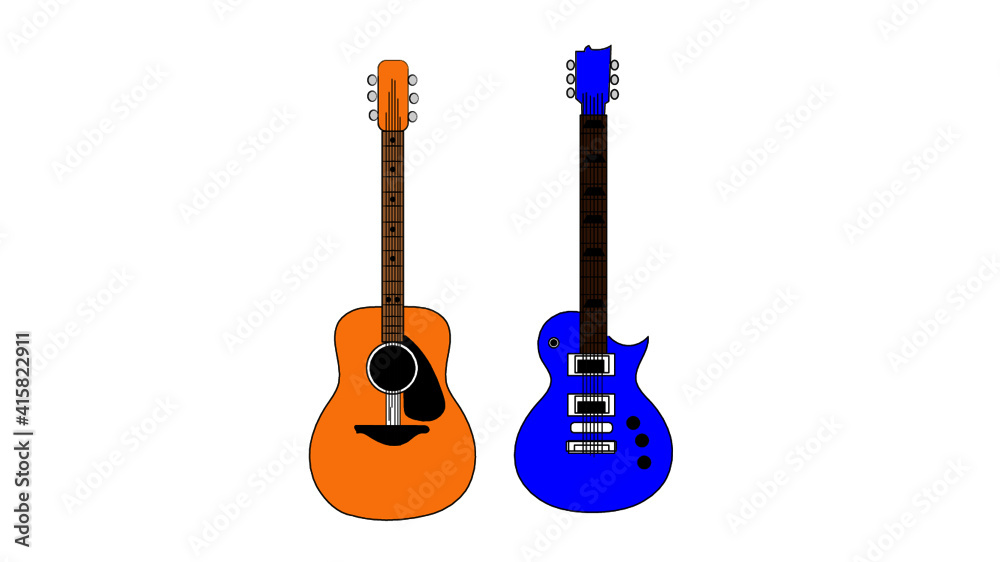Naklejka premium guitar isolated