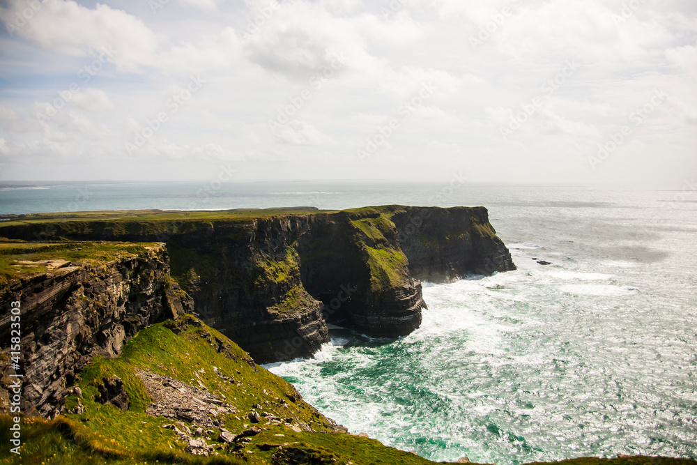 Spring landscape in Cliffs of Moher (Aillte An Mhothair), Ireland