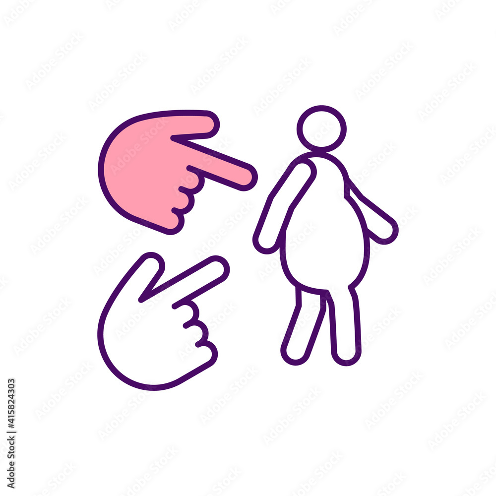 Obraz premium Pregnancy and maternity discrimination RGB color icon. Unfavorable treating pregnant woman. Prejudice about breastfeeding and childbirth. Firing pregnant employee. Isolated vector illustration