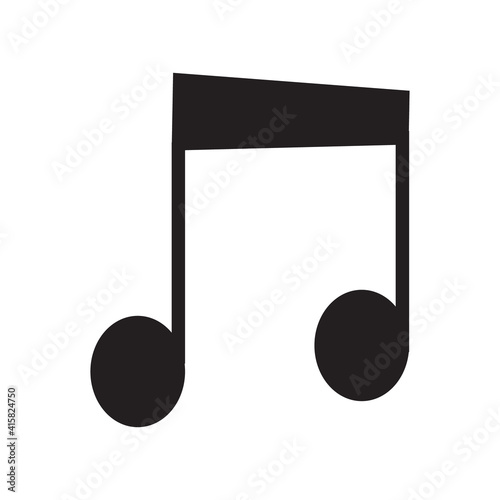 Music note icon isolated vector.