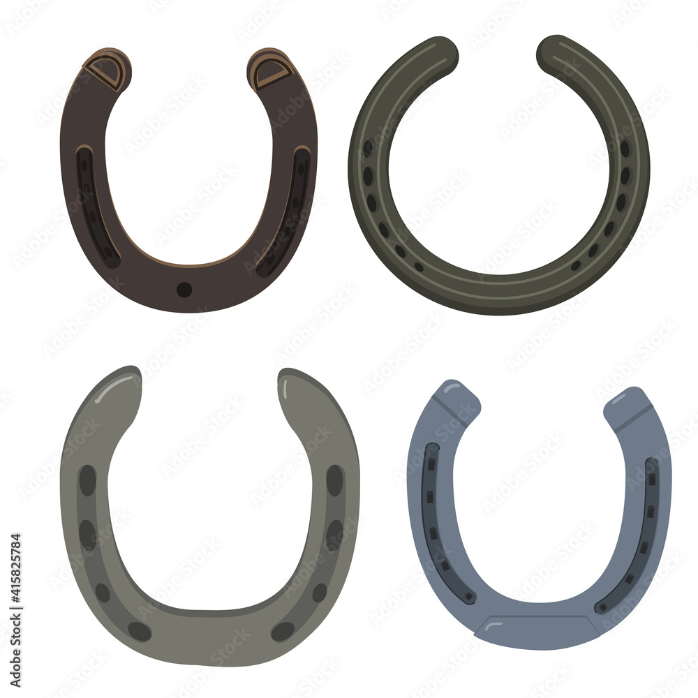 Set of horseshoes isloted. Vector. Lucky symbol. Set of horseshoes isloted. Vector. Lucky symbol.