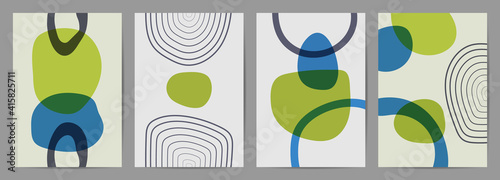 Abstract wall arts vector. Trendy set, Design for wall framed prints, canvas poster, artwork as postcard or brochure.Vector illustration.