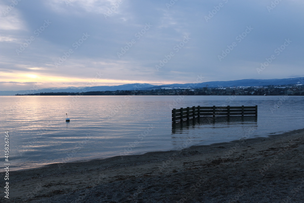 Fototapeta premium Coucher de soleil à Préverenges